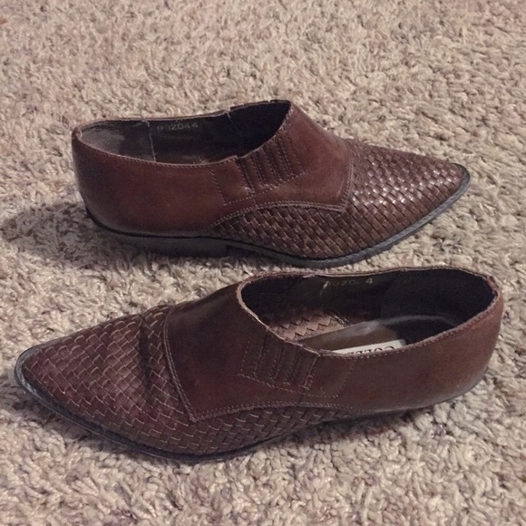 Brown BACADA Collection Leather Woven Shoes Size 7.5 - Picture 2 of 7